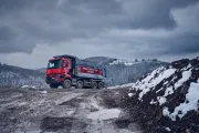 Renault Trucks K 8x8 in a quarry at Bellegarde en Forez